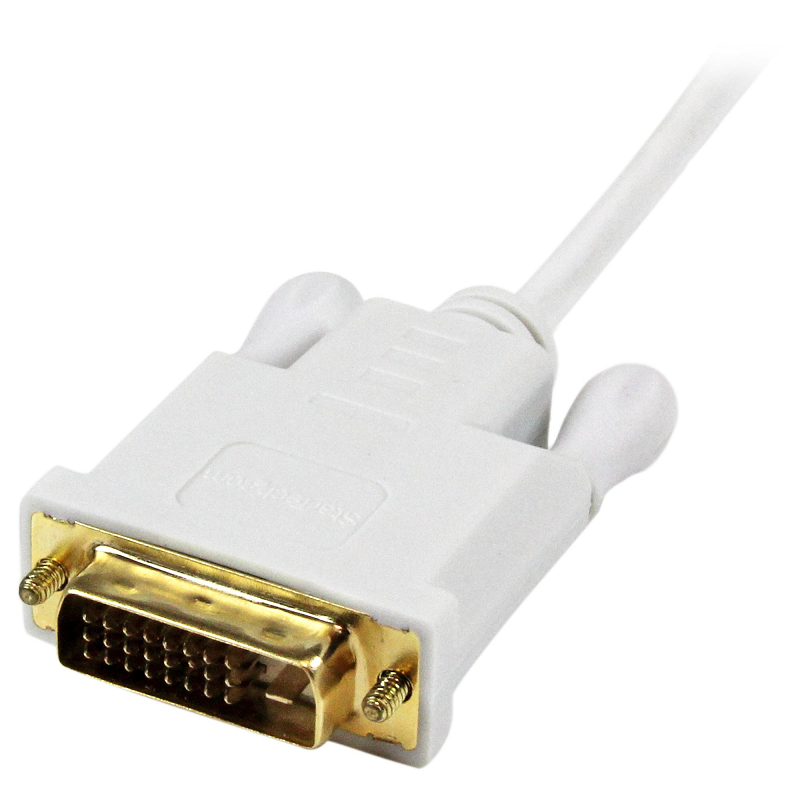 StarTech MDP2DVIMM3WS 3 ft Mini DisplayPort to DVI Active Adapter Converter Cable - White